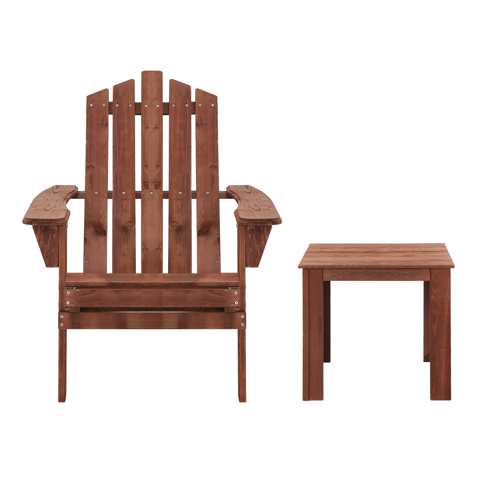 NNEDSZ Outdoor Sun Lounge Beach Chairs Table Setting Wooden Adirondack Patio Chair Brown