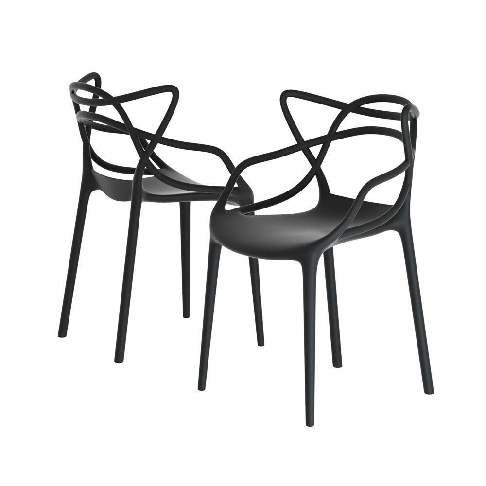 NNEDSZ PP Outdoor Dining Chairs X4 Portable Stackable Chair Patio Furniture