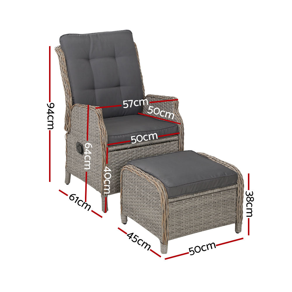 NNEDSZ Recliner Chair Sun lounge Outdoor Setting Patio Furniture Wicker Sofa
