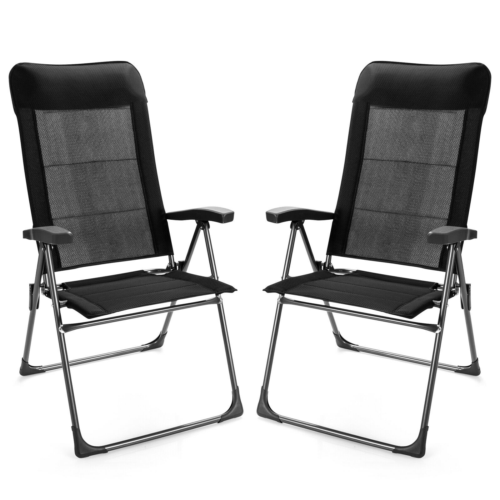 NNECW Set of 2 Patio Dining Chairs with Adjustable Backrest