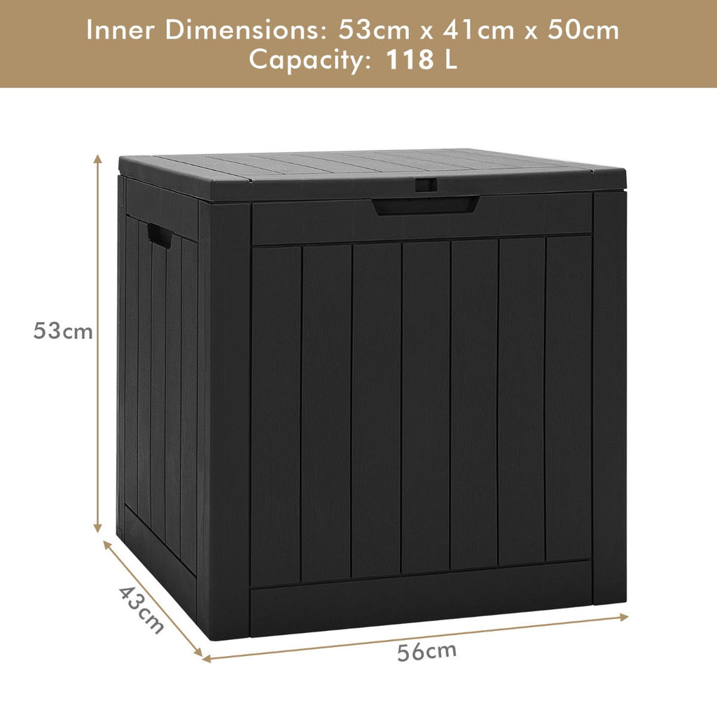 NNECW 118L Deck Box for Patio Tools-Black