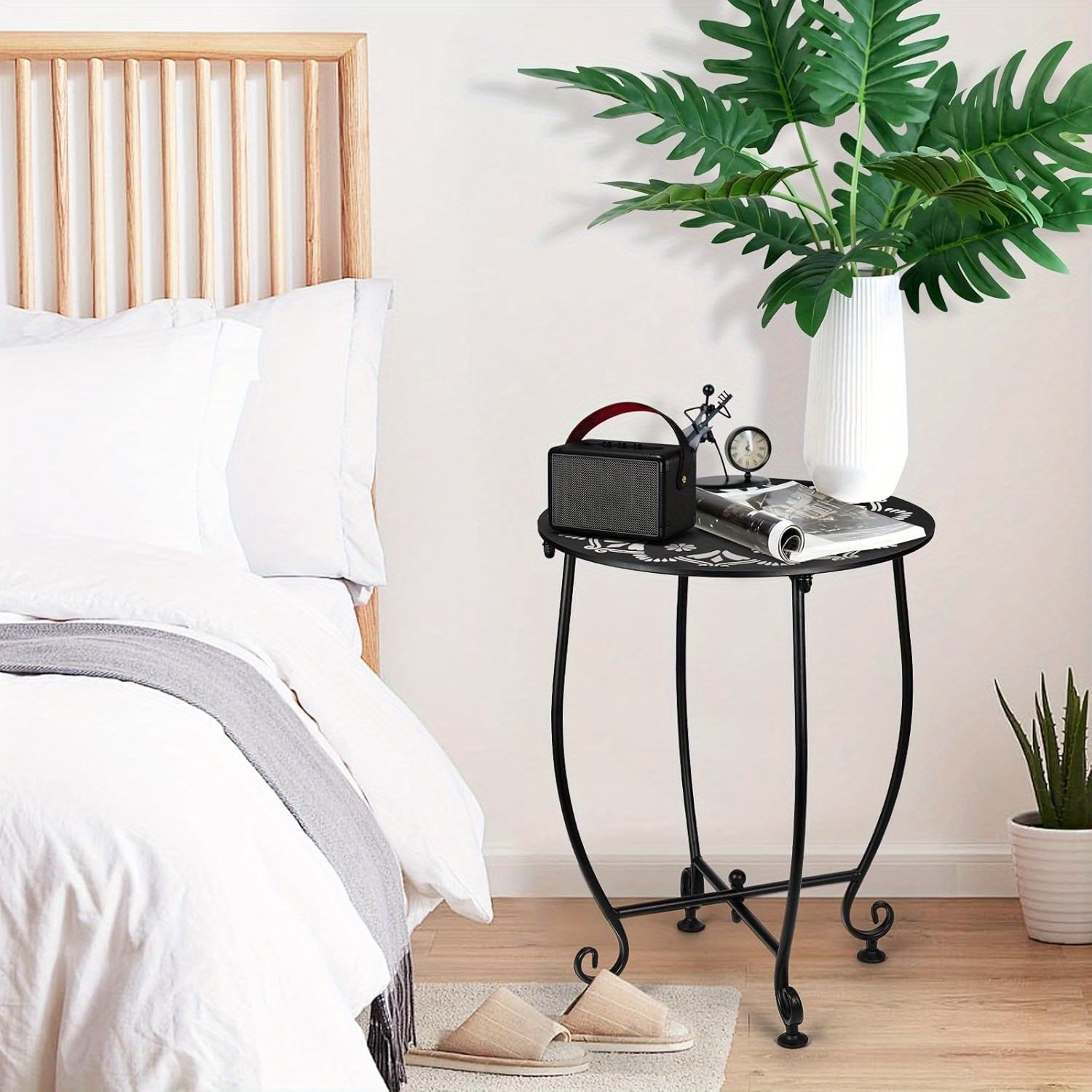 NNETM 2-Pack Cast Iron Patio Side Tables