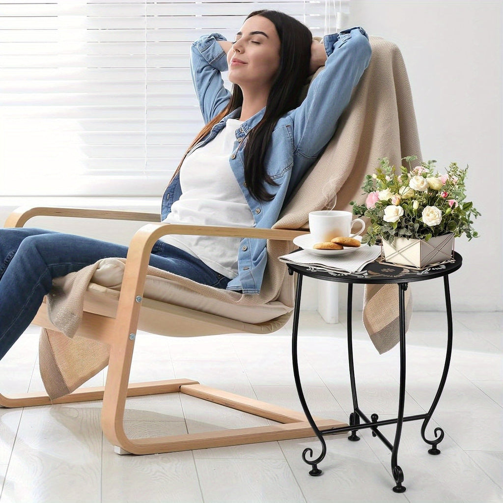 NNETM 2-Pack Cast Iron Patio Side Tables