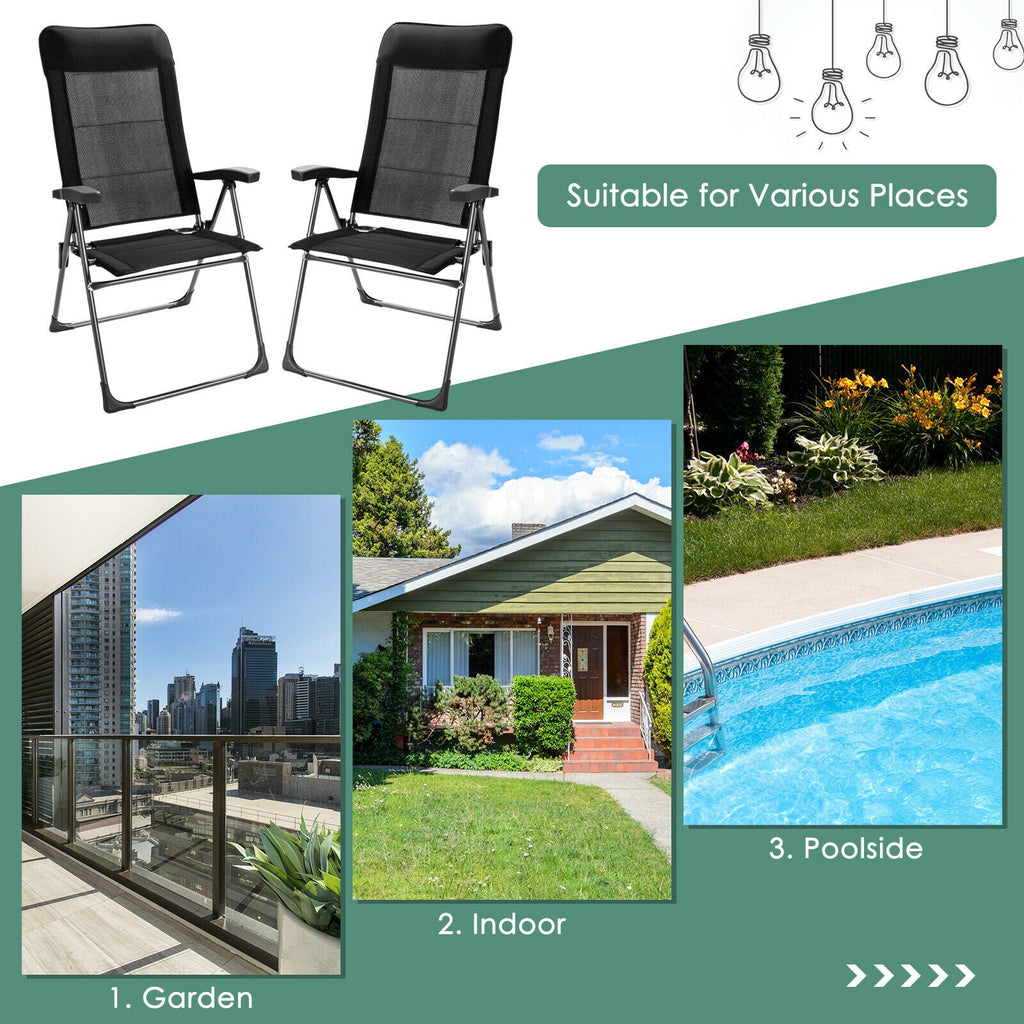 NNECW Set of 2 Patio Dining Chairs with Adjustable Backrest