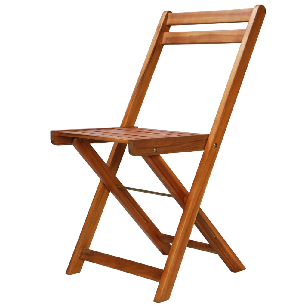 NNEVL Outdoor Bistro Chairs 2 pcs Solid Acacia Wood