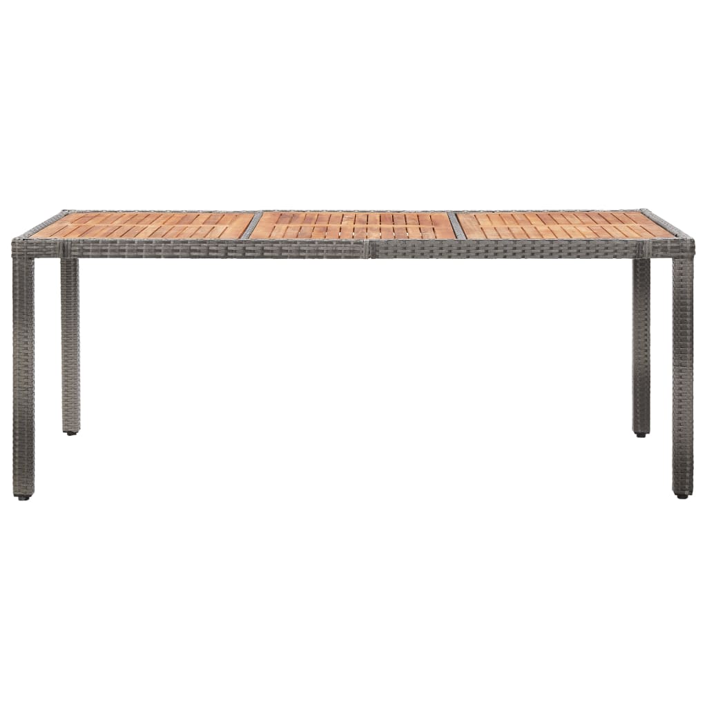 NNEVL 9 Piece Garden Dining Set with Cushions Poly Rattan Grey