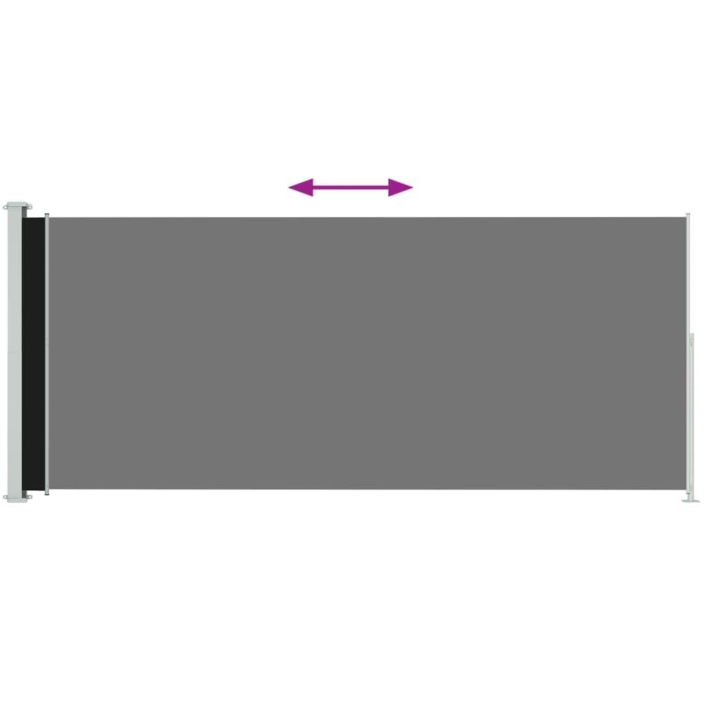 NNEVL Patio Retractable Side Awning 220x500cm Black