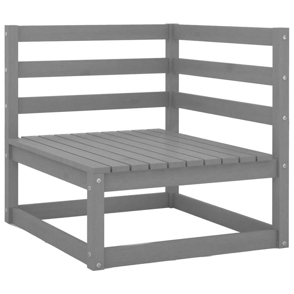 NNEVL 7 Piece Garden Lounge Set Grey Solid Pinewood