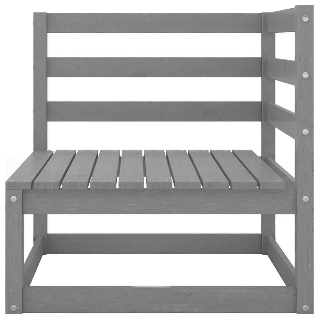 NNEVL 7 Piece Garden Lounge Set Grey Solid Pinewood