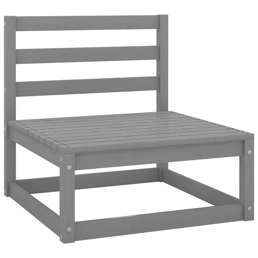 NNEVL 7 Piece Garden Lounge Set Grey Solid Pinewood