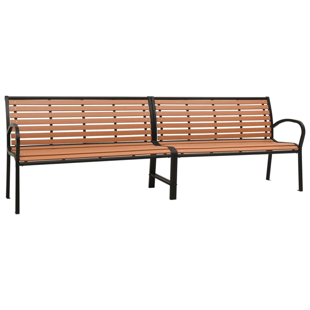 NNEVL Twin Garden Bench 251 cm Steel and WPC