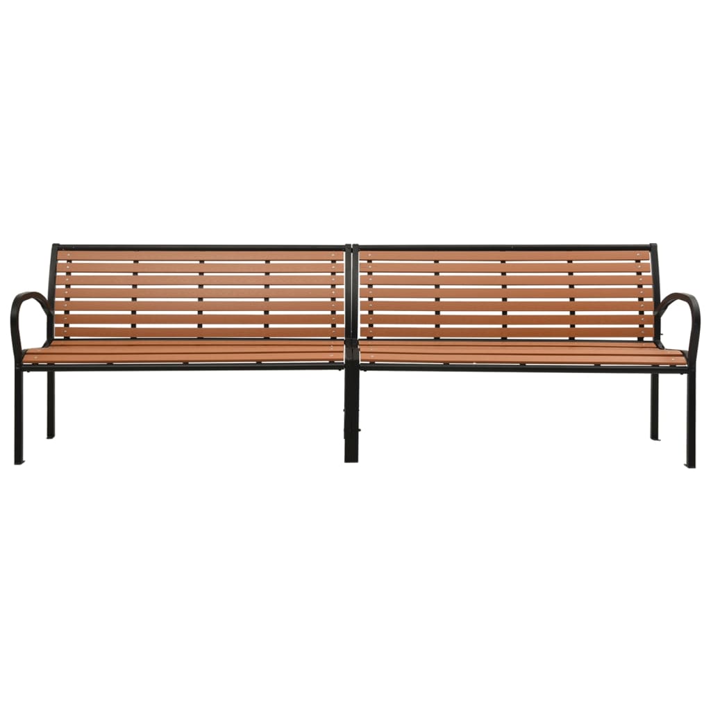 NNEVL Twin Garden Bench 251 cm Steel and WPC