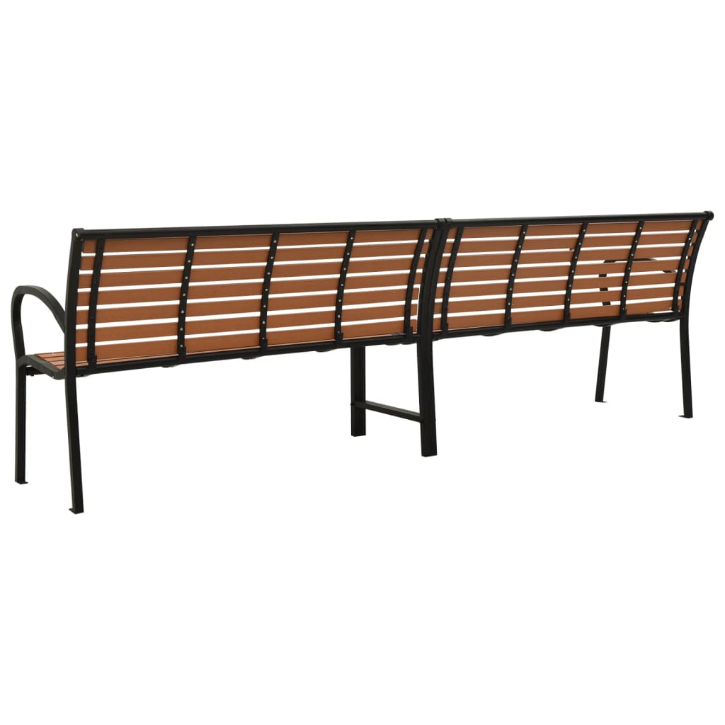 NNEVL Twin Garden Bench 251 cm Steel and WPC