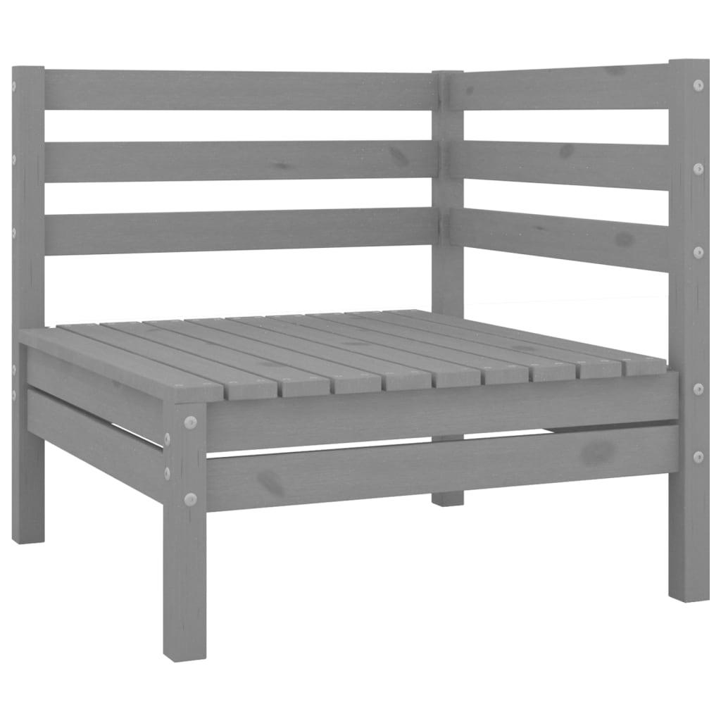 NNEVL 8 Piece Garden Lounge Set Grey Solid Pinewood