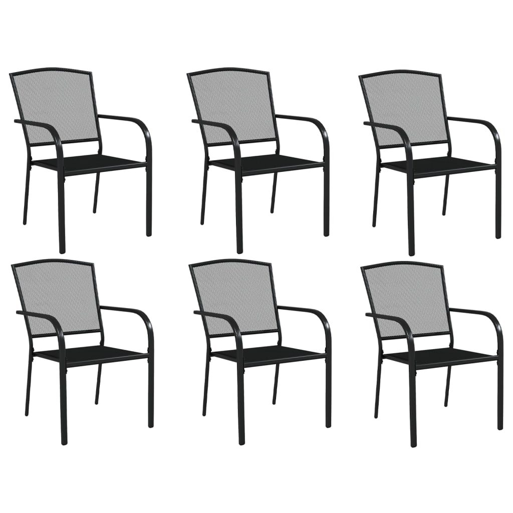 NNEVL 7 Piece Garden Dining Set Anthracite Steel