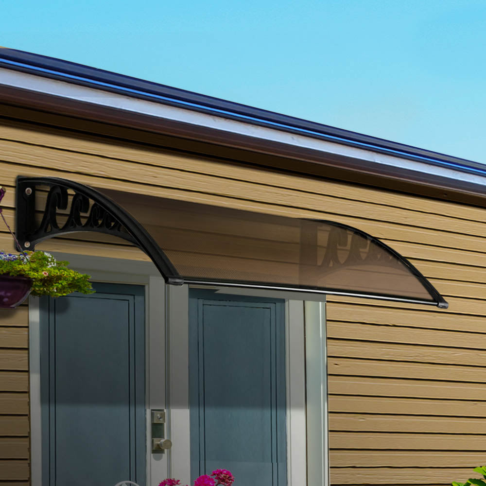 NNEDSZ Window Door Awning Door Canopy Patio UV Sun Shield BROWN 1mx6m DIY