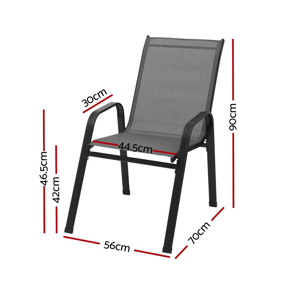 NNEDSZ 6PC Outdoor Dining Chairs Stackable Lounge Chair Patio Furniture Grey