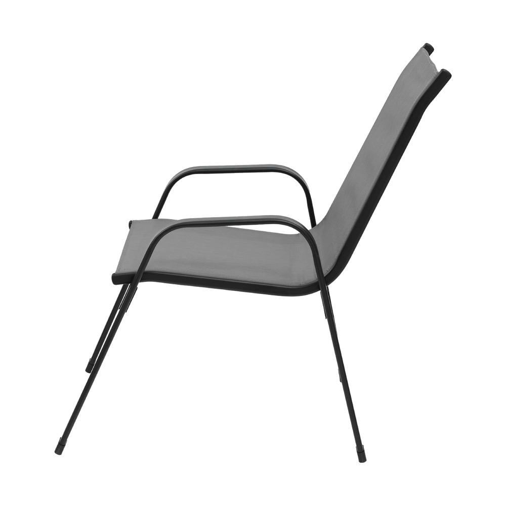 NNEDSZ 6PC Outdoor Dining Chairs Stackable Lounge Chair Patio Furniture Grey