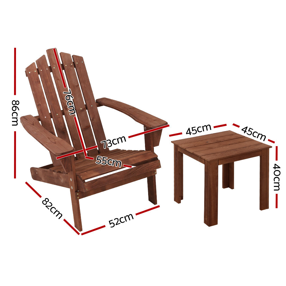 NNEDSZ Outdoor Sun Lounge Beach Chairs Table Setting Wooden Adirondack Patio Chair Brown