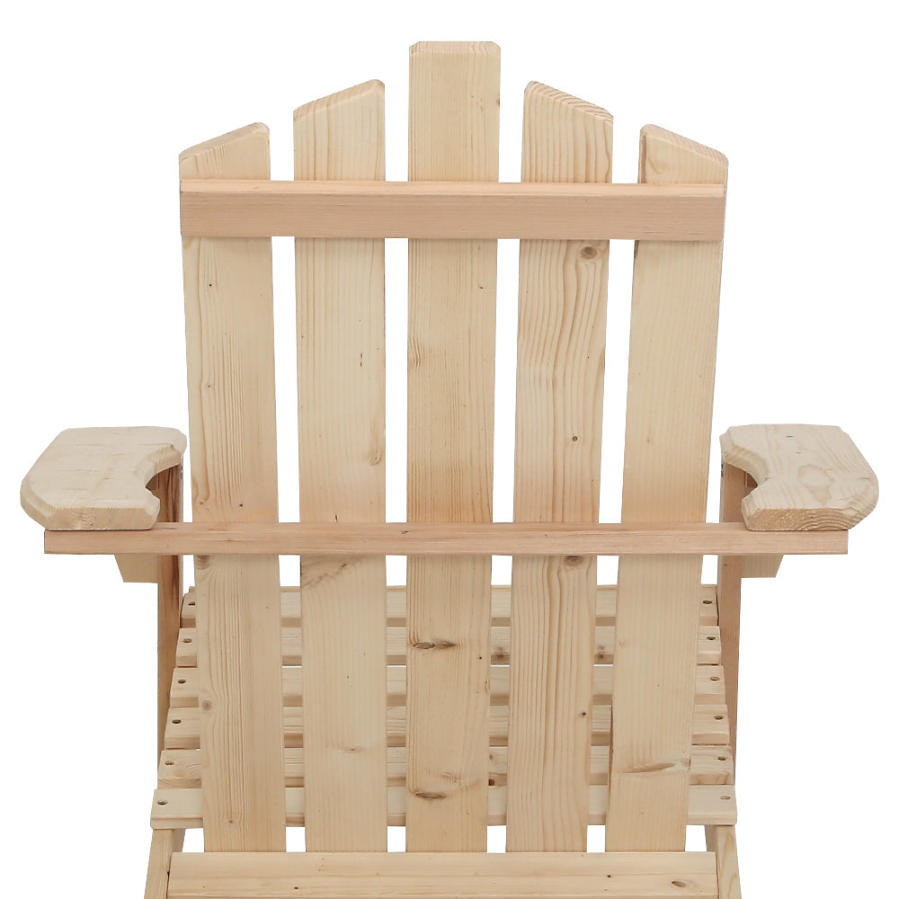 NNEDSZ Outdoor Sun Lounge Beach Chairs Table Setting Wooden Adirondack Patio Natural Wood Chair