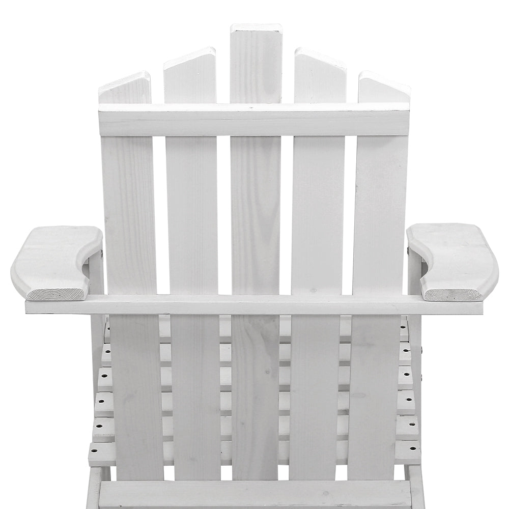 NNEDSZ Outdoor Sun Lounge Beach Chairs Table Setting Wooden Adirondack Patio - White