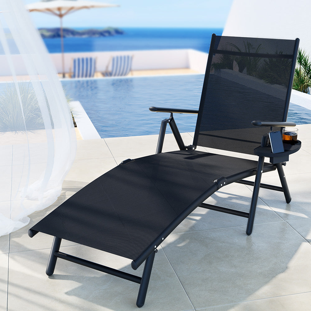 NNEDSZ Gardeon Sun Lounge Outdoor Lounger Aluminium Folding Beach Chair Camping Patio