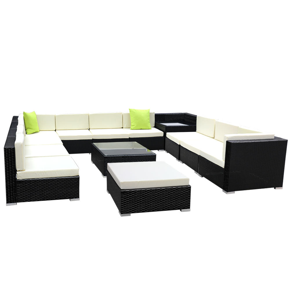 NNEDSZ 13PC Outdoor Furniture Sofa Set Wicker Garden Patio Lounge