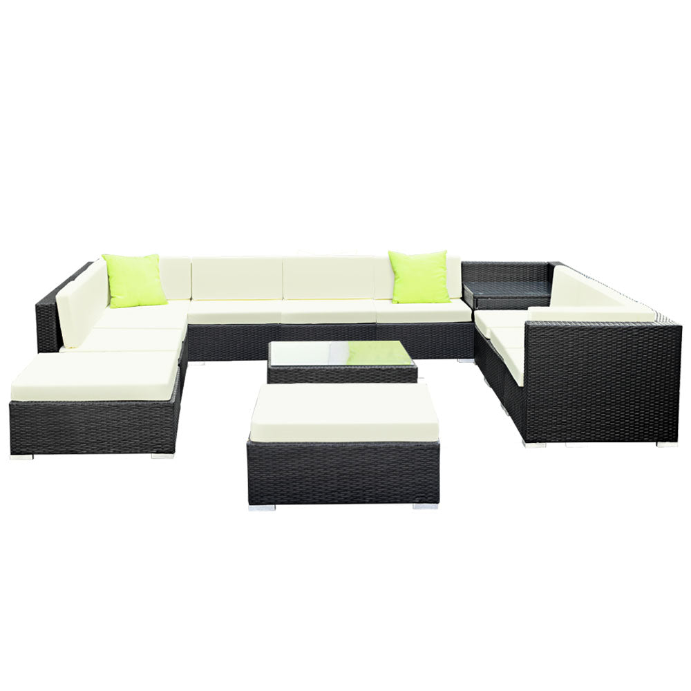 NNEDSZ 13PC Outdoor Furniture Sofa Set Wicker Garden Patio Lounge