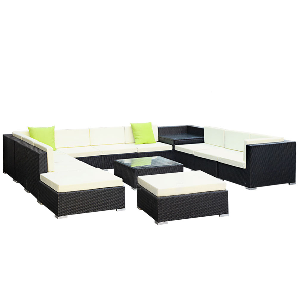 NNEDSZ 13PC Outdoor Furniture Sofa Set Wicker Garden Patio Lounge