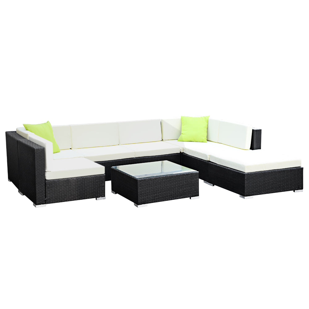 NNEDSZ 8PC Outdoor Furniture Sofa Set Wicker Garden Patio Pool Lounge