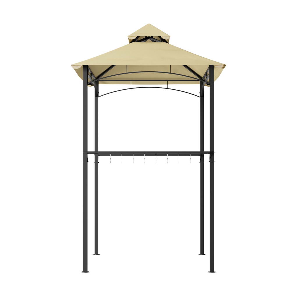 NNEDSZ Gazebo Outdoor Patio Marquee BBQ Grill Shelter Garden Shade Hooks Beige