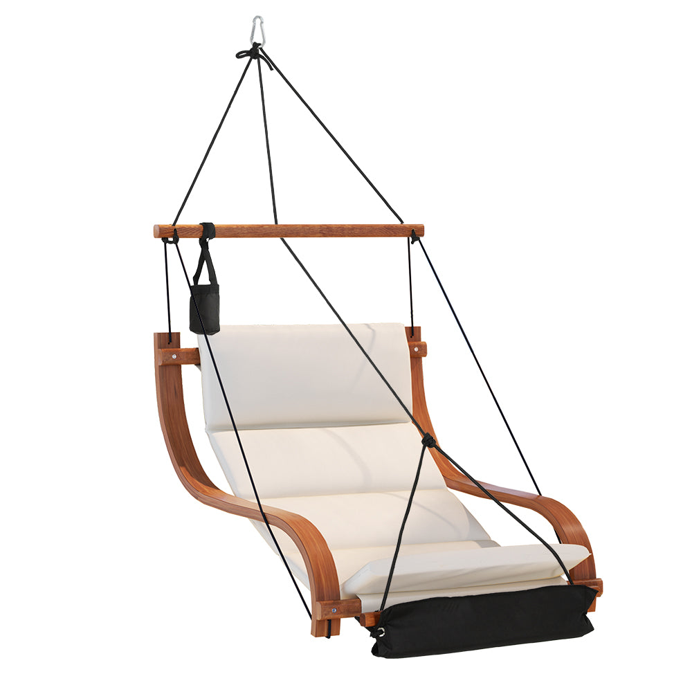 NNEDSZ Gardeon Hammock Chair Wooden Hanging Indoor Outdoor Lounge Patio