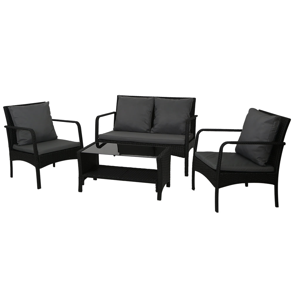 NNEDSZ Furniture Lounge Table Chairs Garden Patio Wicker Sofa Set