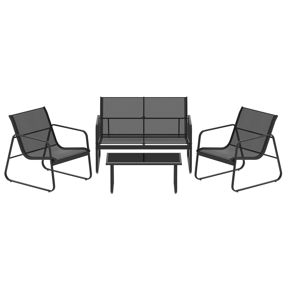 NNEDSZ Outdoor Lounge Setting Garden Patio Furniture Textilene Sofa Table Chair