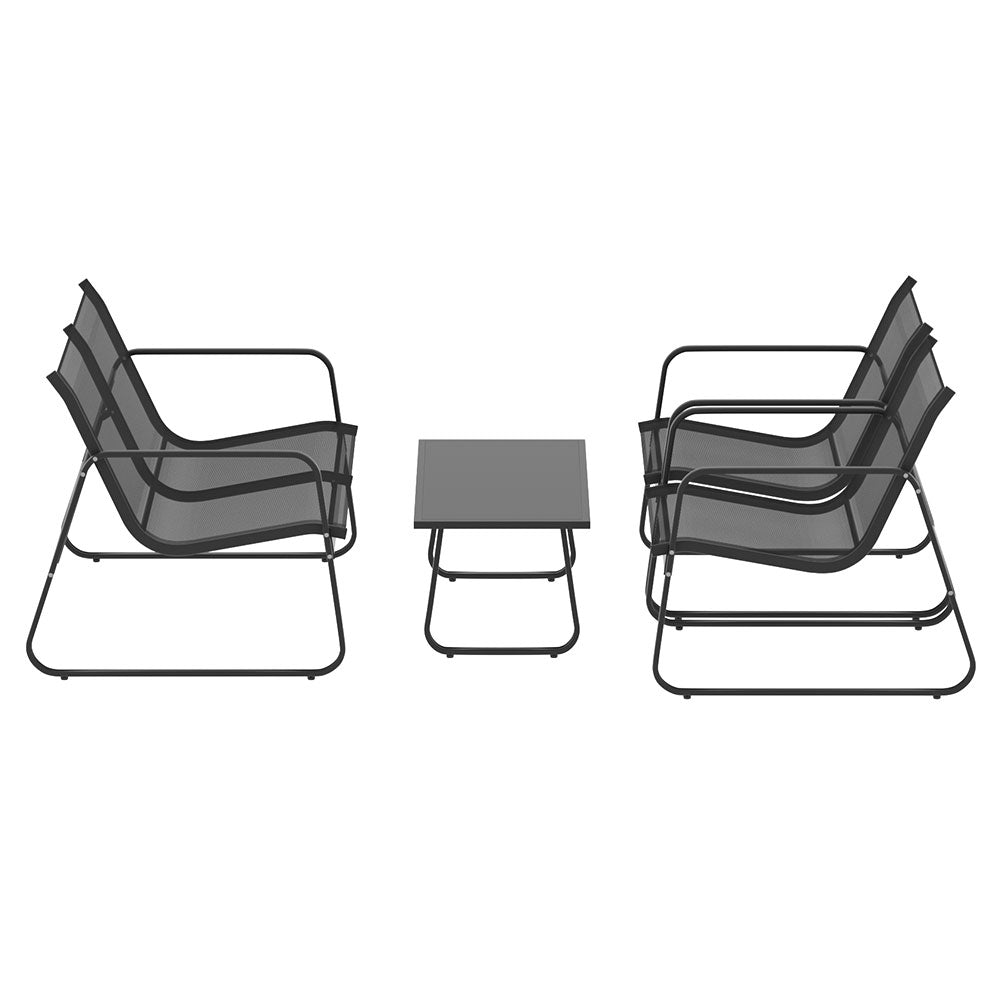 NNEDSZ Outdoor Lounge Setting Garden Patio Furniture Textilene Sofa Table Chair