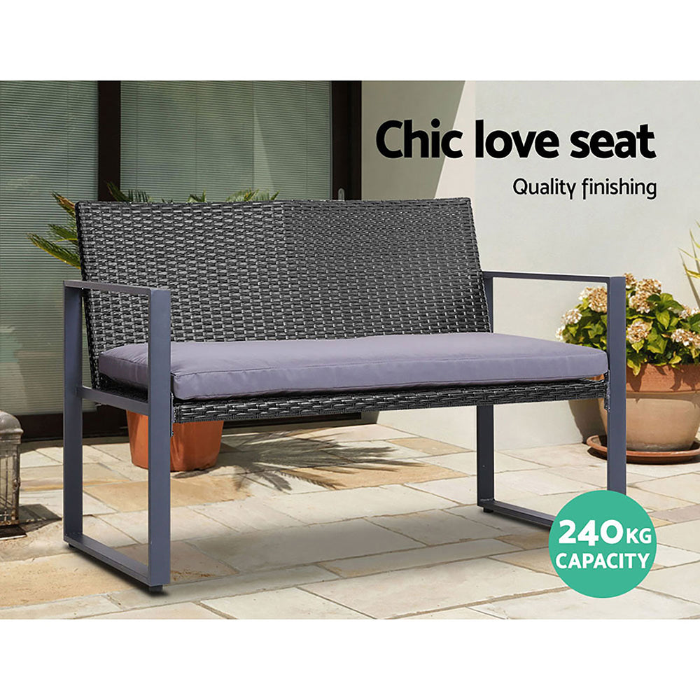 NNEDSZ 4PC Outdoor Furniture Patio Table Chair Black