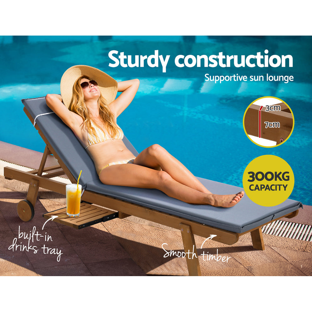 NNEDSZ Sun Lounger Wicker Lounge Day Bed Wheel Patio Outdoor Setting Furniture