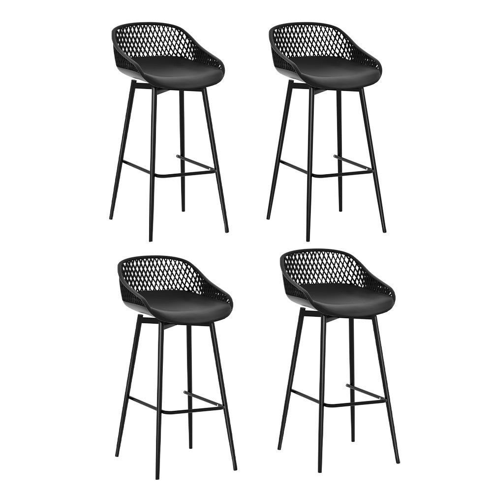 NNEDSZ 4pcs Outdoor Bar Stools Plastic Metal Bistro Patio Dining Chair Balcony