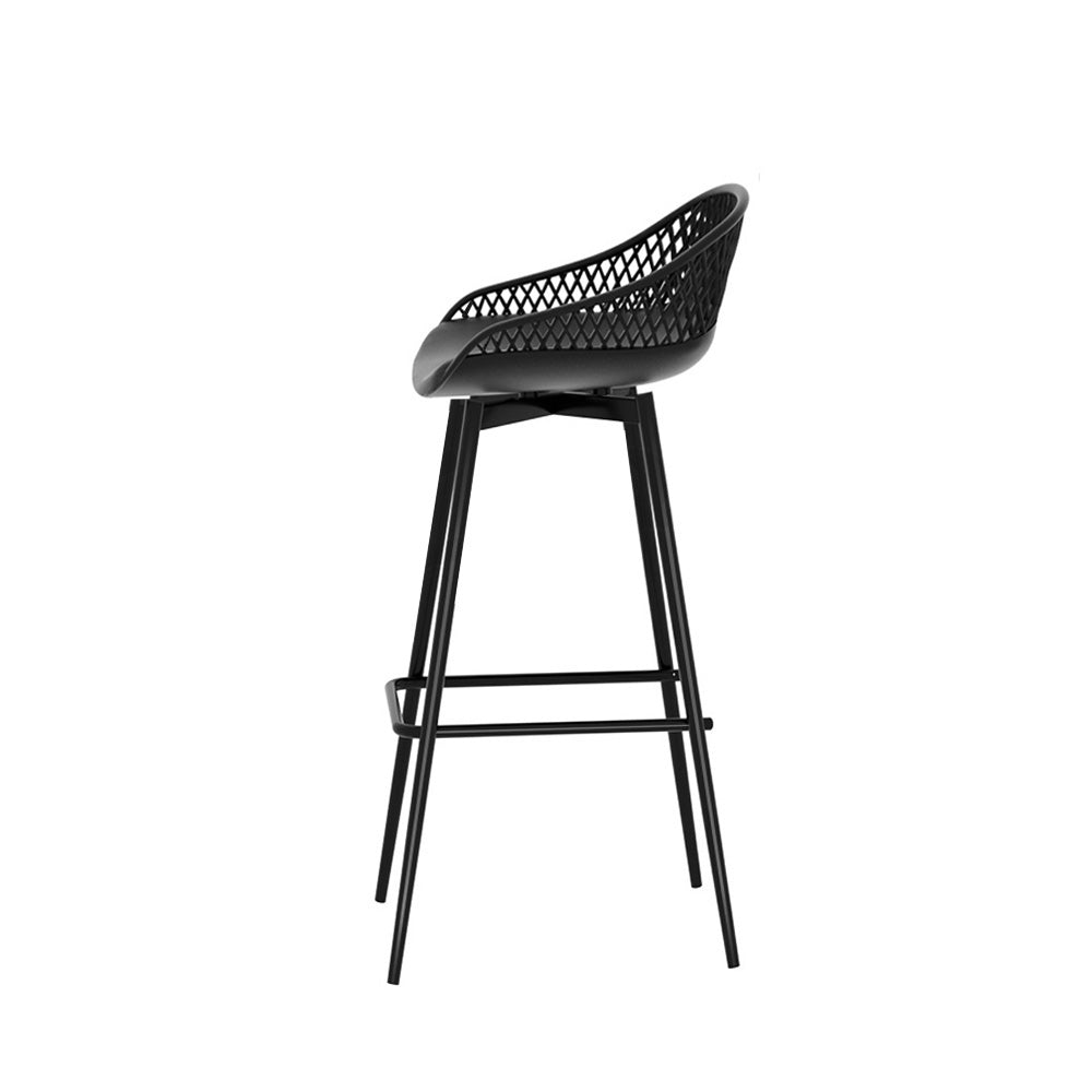NNEDSZ 4pcs Outdoor Bar Stools Plastic Metal Bistro Patio Dining Chair Balcony