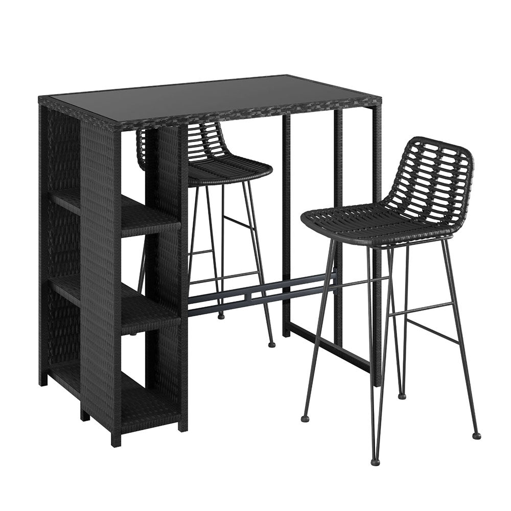 NNEDSZ Gardeon Outdoor Bar Set Patio Furniture Dining Chairs Table and Chairs Wicker