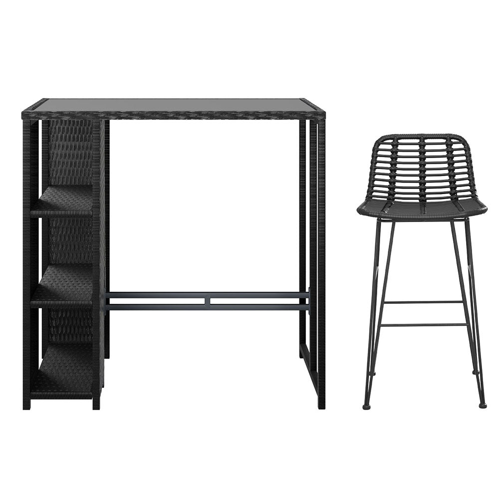 NNEDSZ Gardeon Outdoor Bar Set Patio Furniture Dining Chairs Table and Chairs Wicker