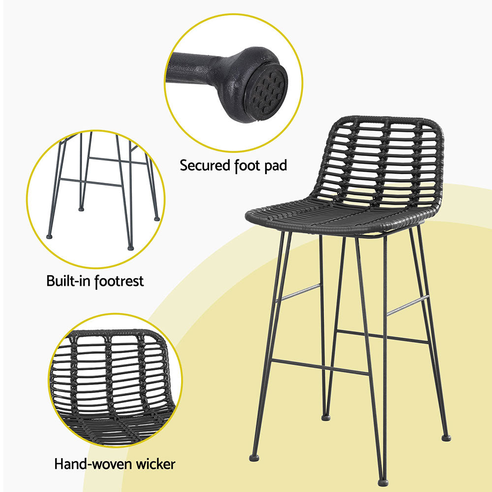 NNEDSZ Gardeon Outdoor Bar Set Patio Furniture Dining Chairs Table and Chairs Wicker