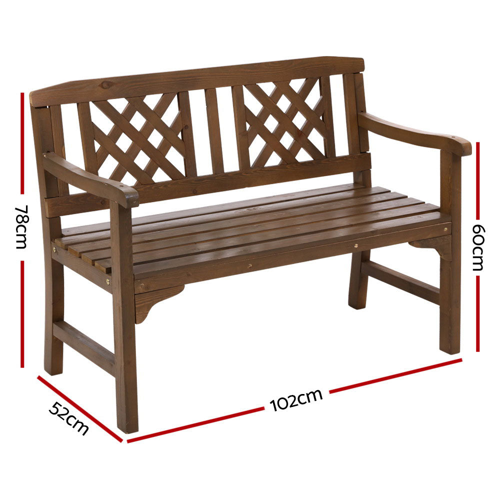 NNEDSZ Wooden Garden Bench 2 Seat Patio Furniture Timber Outdoor Lounge Chair Natural
