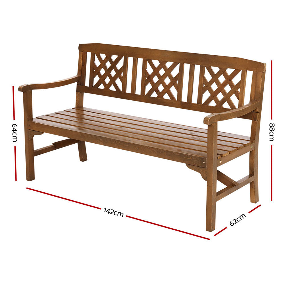 NNEDSZ Bench 3 Seat Patio Furniture Timber Outdoor Lounge Chair Natural