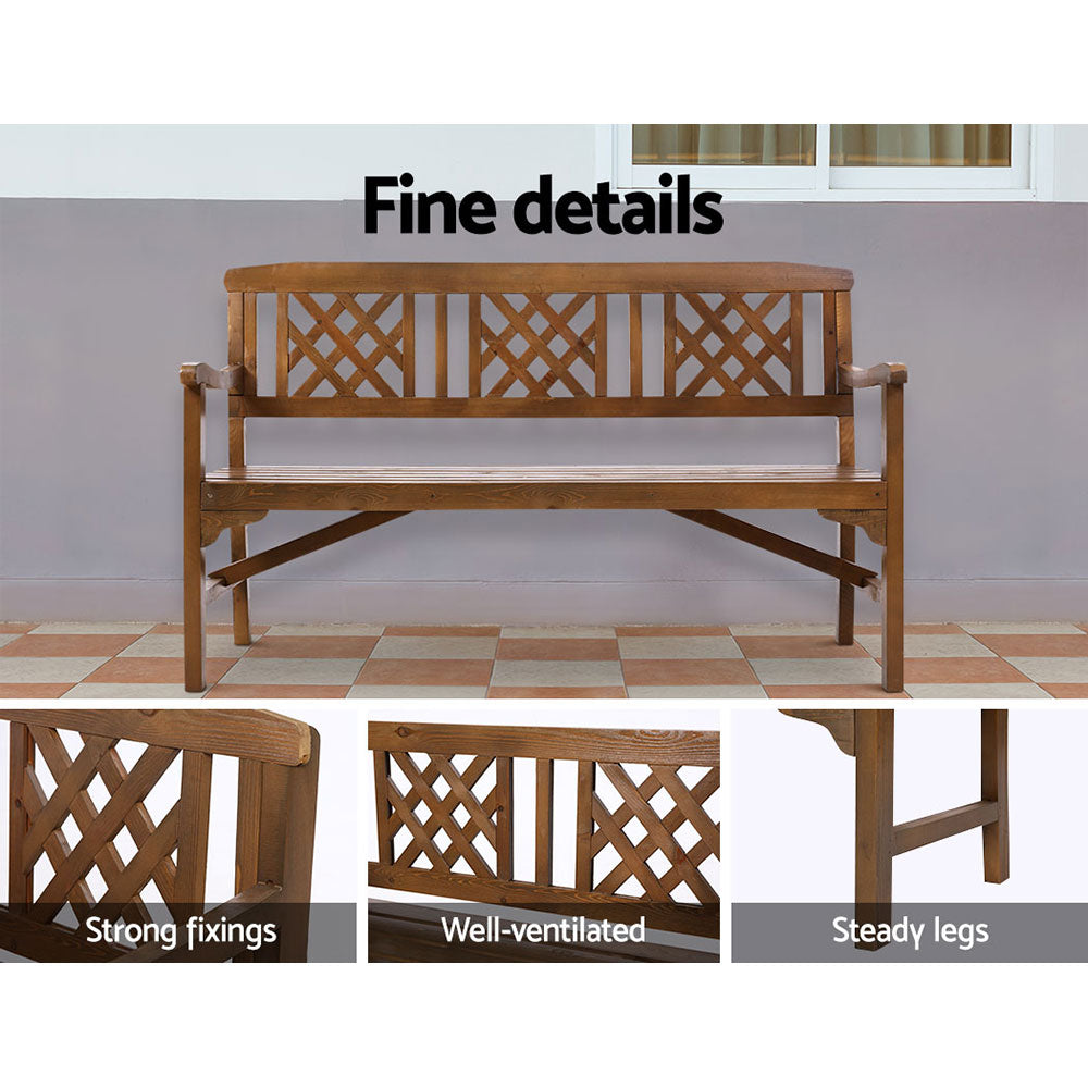 NNEDSZ Bench 3 Seat Patio Furniture Timber Outdoor Lounge Chair Natural