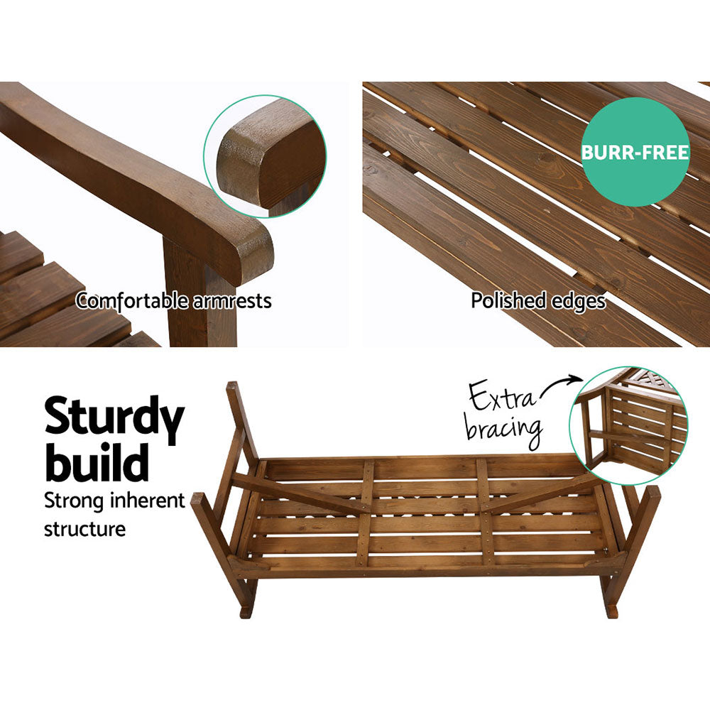 NNEDSZ Bench 3 Seat Patio Furniture Timber Outdoor Lounge Chair Natural