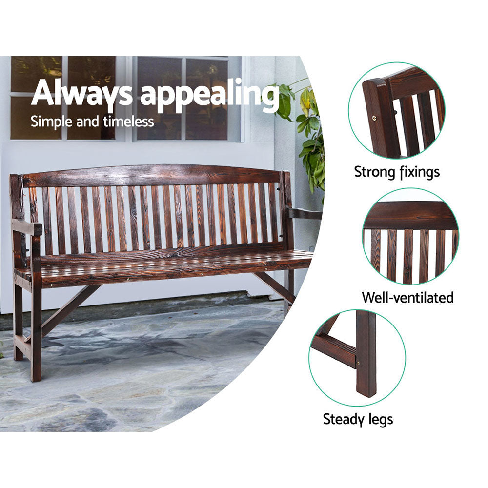 NNEDSZ  Bench Chair Natural Outdoor Furniture Décor Patio Deck 3 Seater