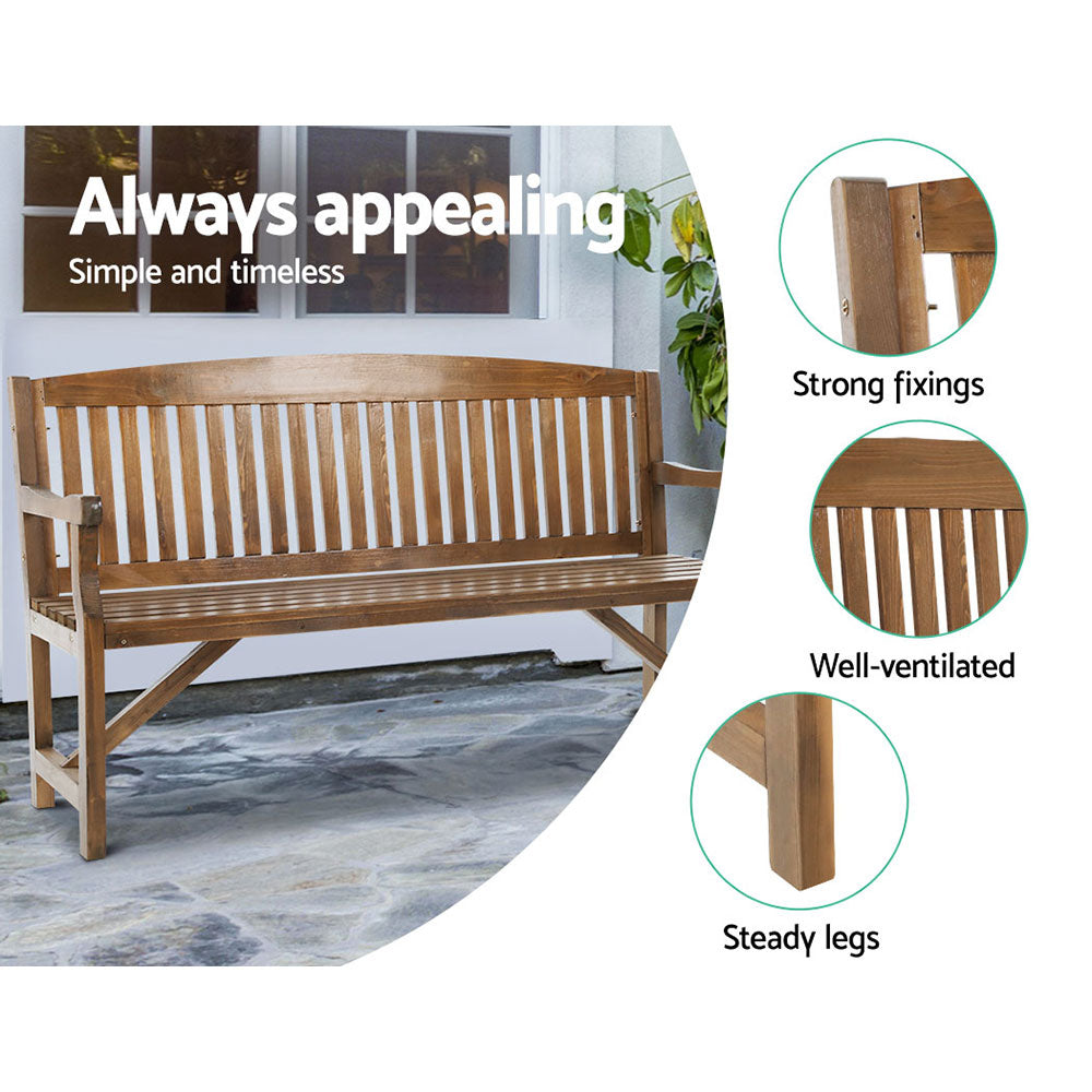 NNEDSZ Bench Chair Natural Outdoor Furniture Décor Patio Deck 3 Seater