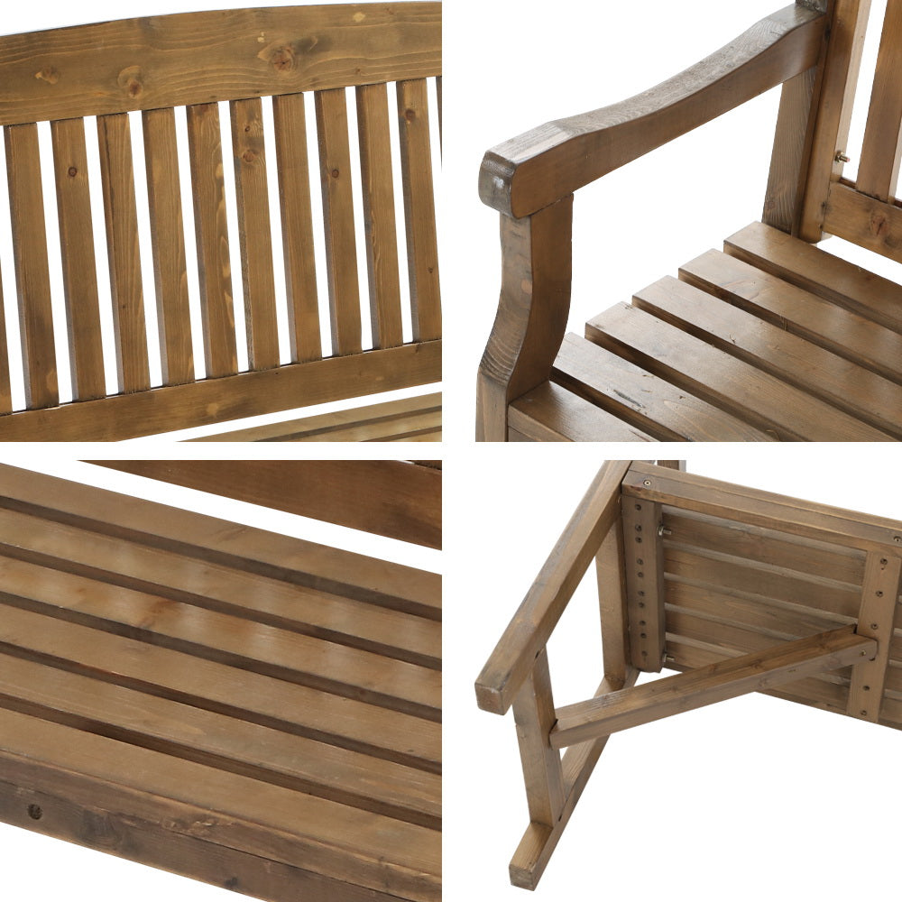 NNEDSZ Bench Chair Natural Outdoor Furniture Décor Patio Deck 3 Seater