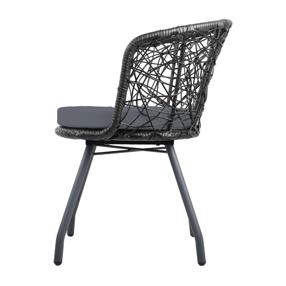 NNEDSZ Outdoor Patio Chair and Table - Black